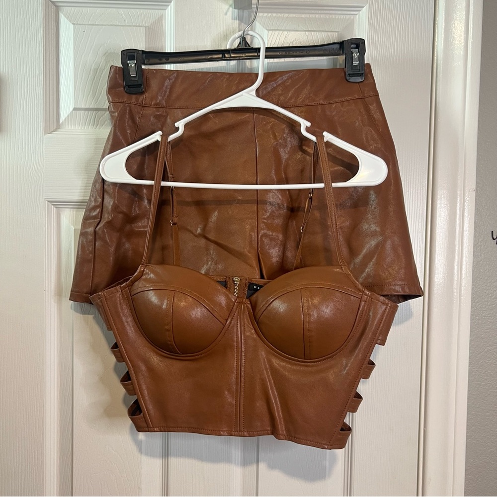 Haute Monde Pleather Two Piece Set